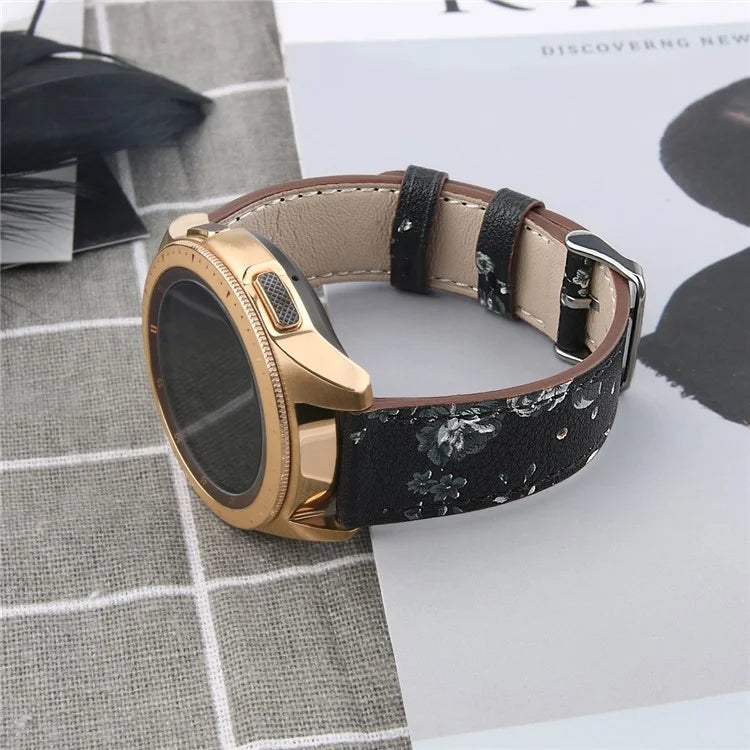 For Huawei Watch GT / Watch GT 2 46mm / 42mm / Samsung Galaxy Watch 46mm Watch Strap Top Layer Cowhide Wrist Band