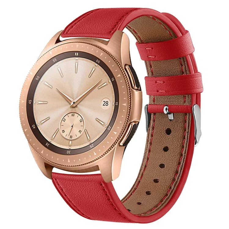 For Huawei Watch GT / Watch GT 2 46mm / 42mm / Samsung Galaxy Watch 46mm Watch Strap Top Layer Cowhide Wrist Band