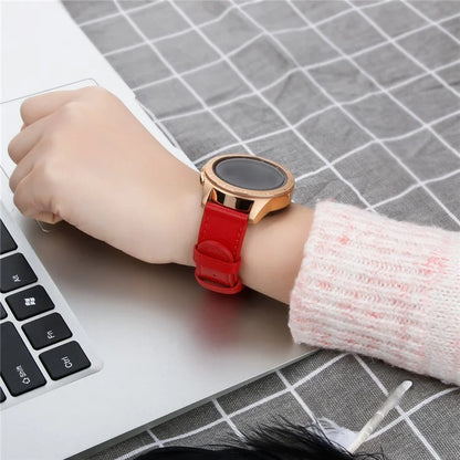 For Huawei Watch GT / Watch GT 2 46mm / 42mm / Samsung Galaxy Watch 46mm Watch Strap Top Layer Cowhide Wrist Band