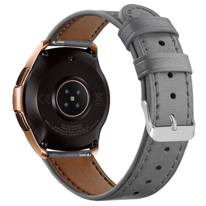 For Huawei Watch GT / Watch GT 2 46mm / 42mm / Samsung Galaxy Watch 46mm Watch Strap Top Layer Cowhide Wrist Band
