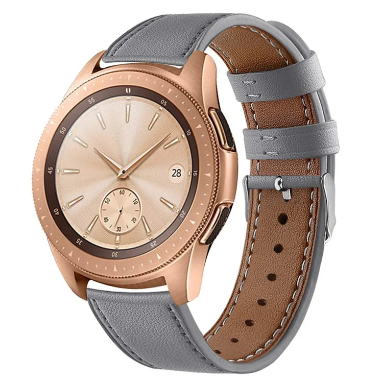 For Huawei Watch GT / Watch GT 2 46mm / 42mm / Samsung Galaxy Watch 46mm Watch Strap Top Layer Cowhide Wrist Band
