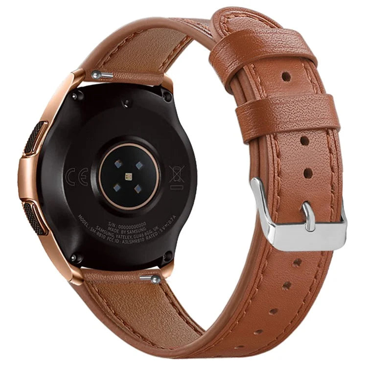 For Huawei Watch GT / Watch GT 2 46mm / 42mm / Samsung Galaxy Watch 46mm Watch Strap Top Layer Cowhide Wrist Band