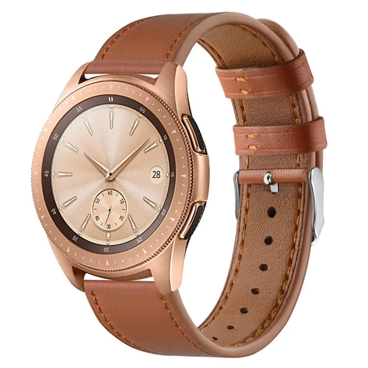 For Huawei Watch GT / Watch GT 2 46mm / 42mm / Samsung Galaxy Watch 46mm Watch Strap Top Layer Cowhide Wrist Band