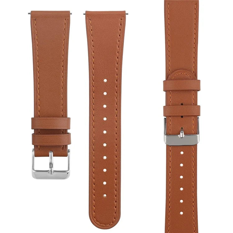 For Huawei Watch GT / Watch GT 2 46mm / 42mm / Samsung Galaxy Watch 46mm Watch Strap Top Layer Cowhide Wrist Band