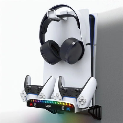IPEGA PG-P5S011 For PS5 Slim / PS5 Wall Mount Charging Dock with RGB Light