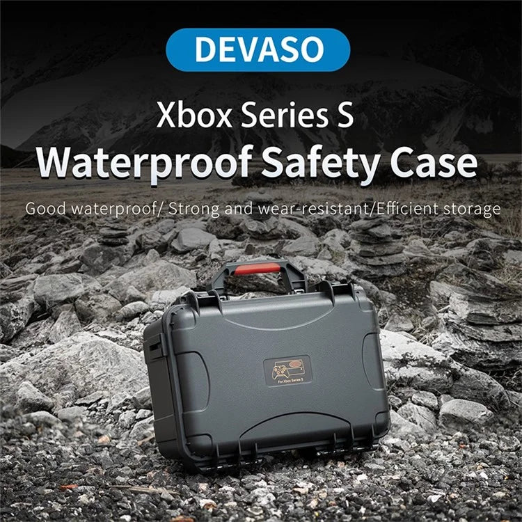 DEVASO For Microsoft Xbox Series S Portable Waterproof Anti-shock PP Storage Box Game Console Carrying Case