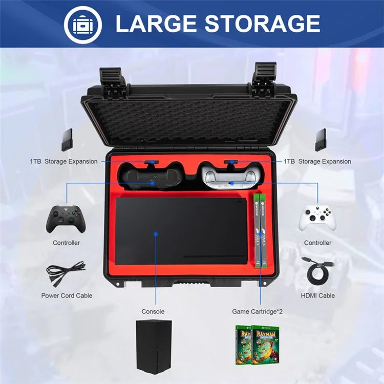 DEVASO For Microsoft Xbox Series X Portable PP Storage Box Waterproof Anti-shock Game Console Carrying Case
