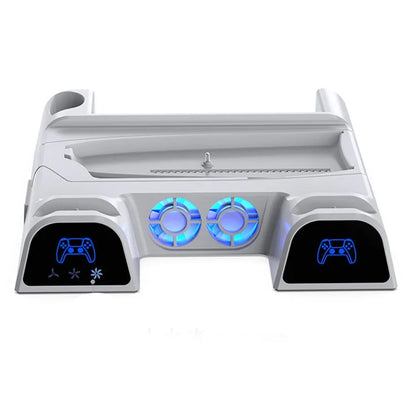 DOBE TP5-3532B For Sony PS5 Slim Cooling Stand with Blue Light – Controller Charging, Disc Storage