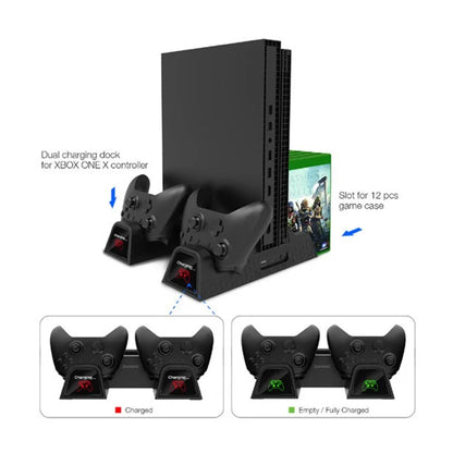 DOBE TYX-1840 For Xbox One X / S Cooling Stand with Dual Controller Charging Dock