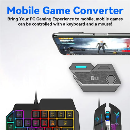 GAMWING Elite Converter+GM86 Mouse+G7 Mute Keyboard+Phone Bracket Stand
