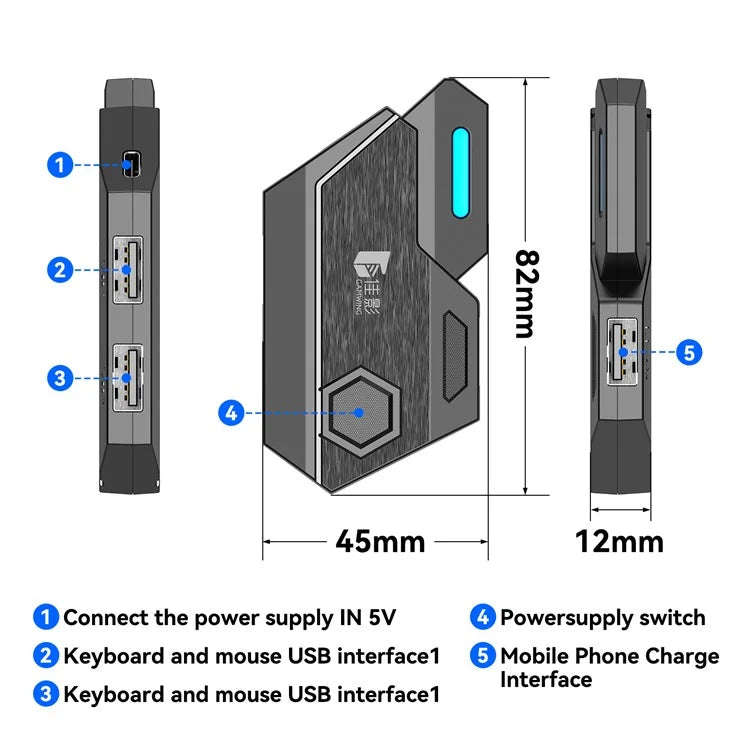 GAMWING Mix SE Keyboard Mouse Adapter Converter Gaming Accessory for iOS Android