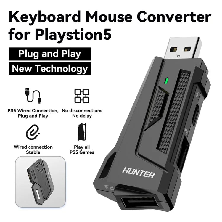 GAMWING Blader Converter + Hunter Adapter + G7 Keyboard + GM86 Mouse Set for Game Console