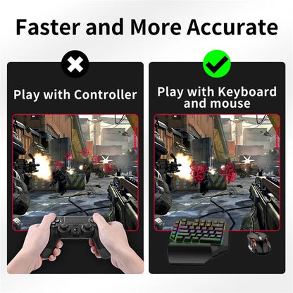 GAMWING Blader Game Converter +  G7 Keyboard + GM86 Mouse + OTG Adapter Set