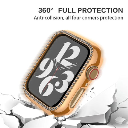 For Apple Watch Series 6 / 5 / 4 / SE (2022) / SE (2023) / SE 40mm Hollow PC Watch Case Rhinestone Frame