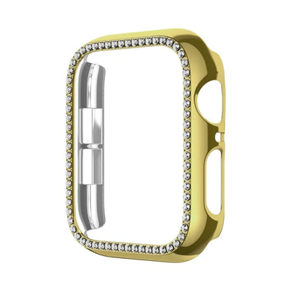 For Apple Watch Series 9 / 8 / 7 41mm PC Watch Cover Rhinestone Decor Anti-drop Case