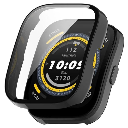 For Huami Amazfit Bip 5 Watch Case Anti-scratch Hard PC Protective Cover with Tempered Glass Film