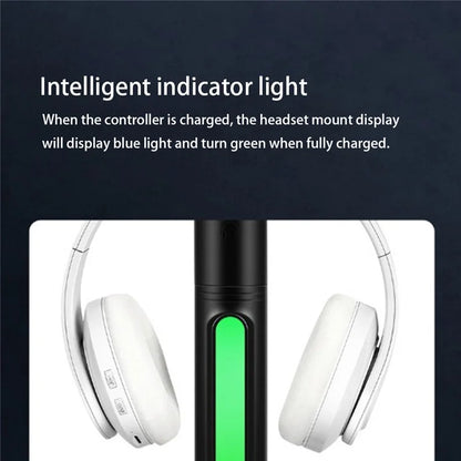 RGB Light Game Controller Charger Dock Headphone Holder with 2*USB Port