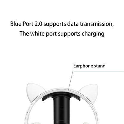 RGB Light Game Controller Charger Dock Headphone Holder with 2*USB Port