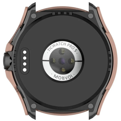 For TicWatch Pro 5 Hard PC Watch Case with Built-in Tempered Glass Screen Protector