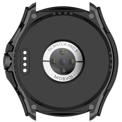 For TicWatch Pro 5 Hard PC Watch Case with Built-in Tempered Glass Screen Protector