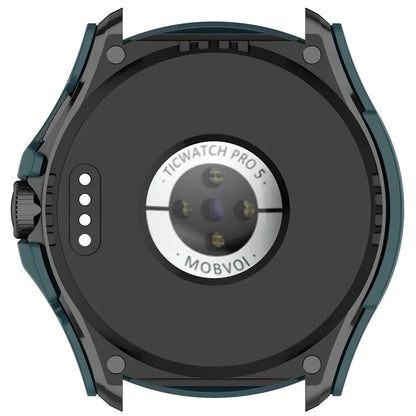 For TicWatch Pro 5 Hard PC Watch Case with Built-in Tempered Glass Screen Protector