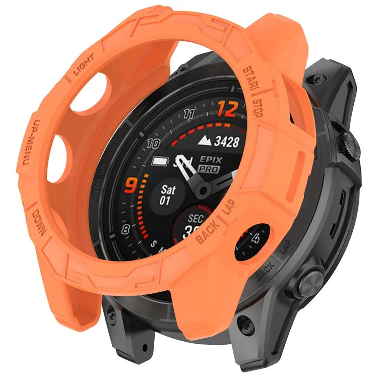 For Garmin Quatix 7 Pro Anti-collision TPU Smartwatch Case Hollow Protective Frame