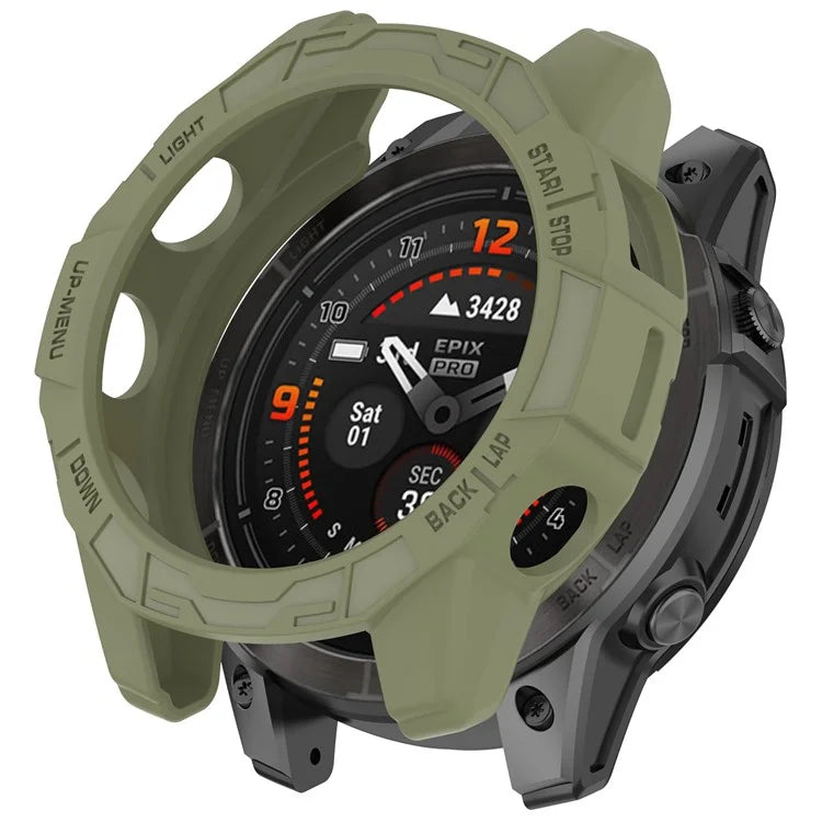 For Garmin Quatix 7 Pro Anti-collision TPU Smartwatch Case Hollow Protective Frame