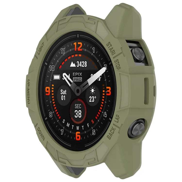 For Garmin Quatix 7 Pro Anti-collision TPU Smartwatch Case Hollow Protective Frame