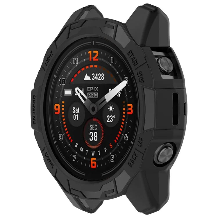 For Garmin Quatix 7 Pro Anti-collision TPU Smartwatch Case Hollow Protective Frame