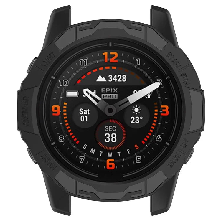 For Garmin Quatix 7 Pro Anti-collision TPU Smartwatch Case Hollow Protective Frame