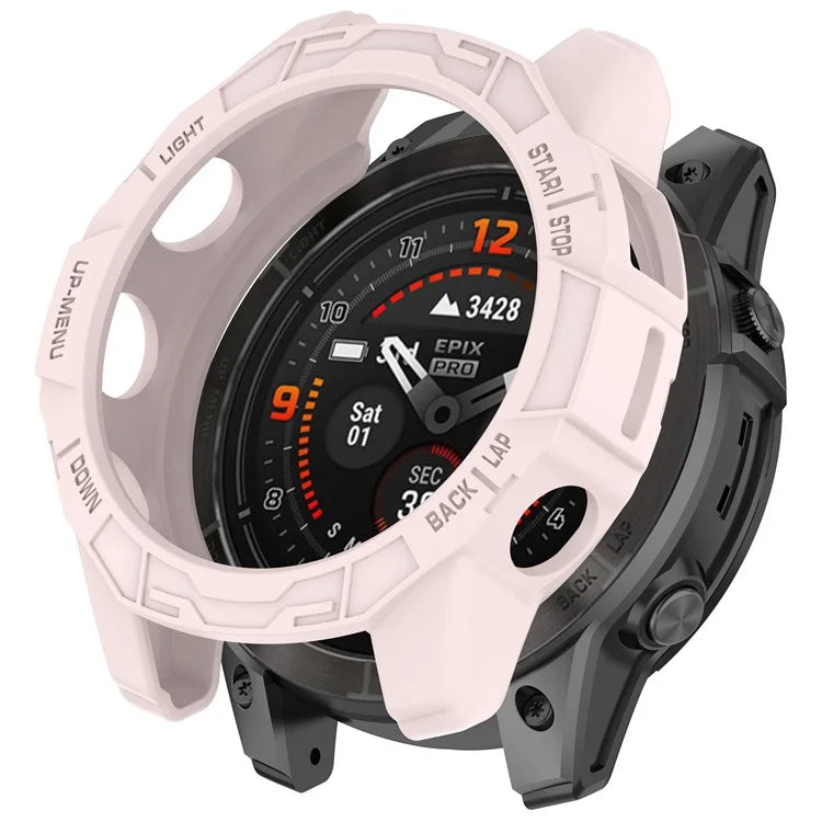 For Garmin Quatix 7 Pro Anti-collision TPU Smartwatch Case Hollow Protective Frame
