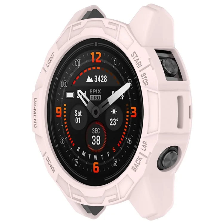 For Garmin Quatix 7 Pro Anti-collision TPU Smartwatch Case Hollow Protective Frame