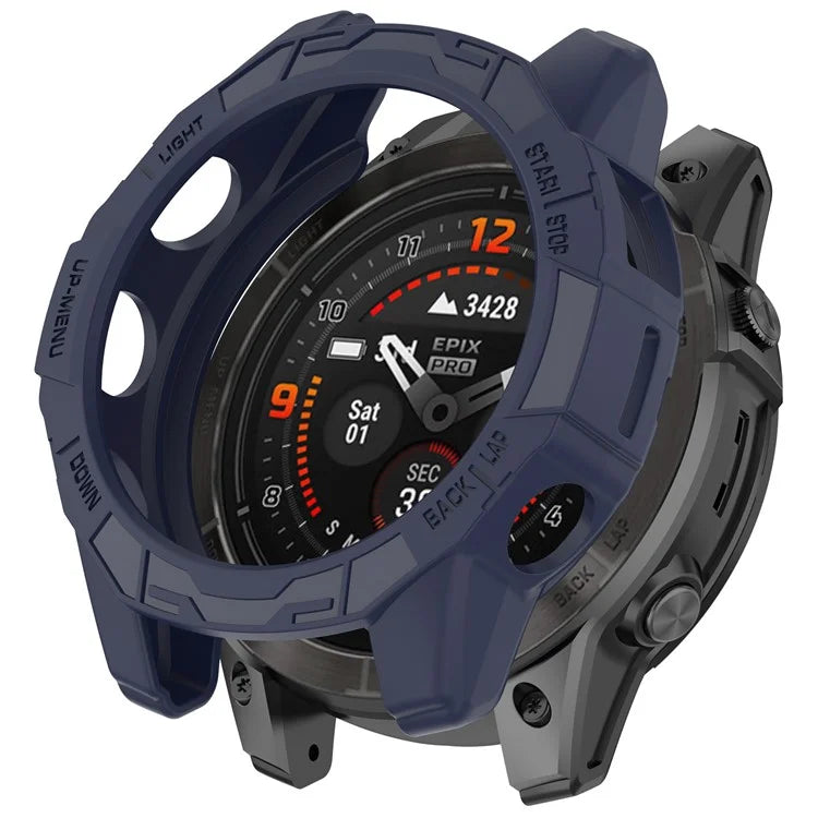 For Garmin Quatix 7 Pro Anti-collision TPU Smartwatch Case Hollow Protective Frame