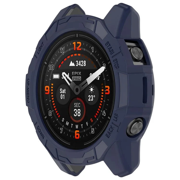 For Garmin Quatix 7 Pro Anti-collision TPU Smartwatch Case Hollow Protective Frame