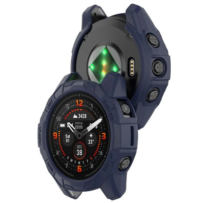 For Garmin Quatix 7 Pro Anti-collision TPU Smartwatch Case Hollow Protective Frame