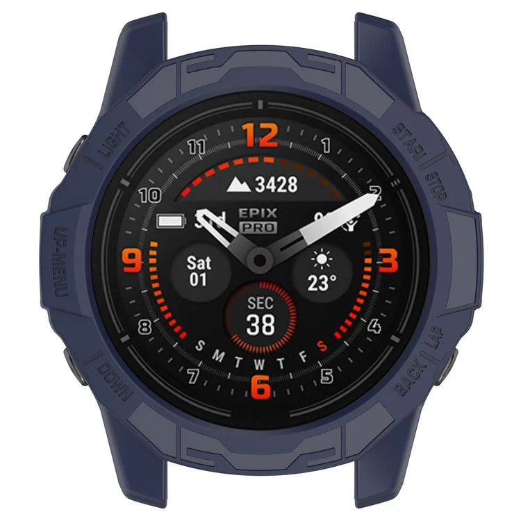 For Garmin Quatix 7 Pro Anti-collision TPU Smartwatch Case Hollow Protective Frame