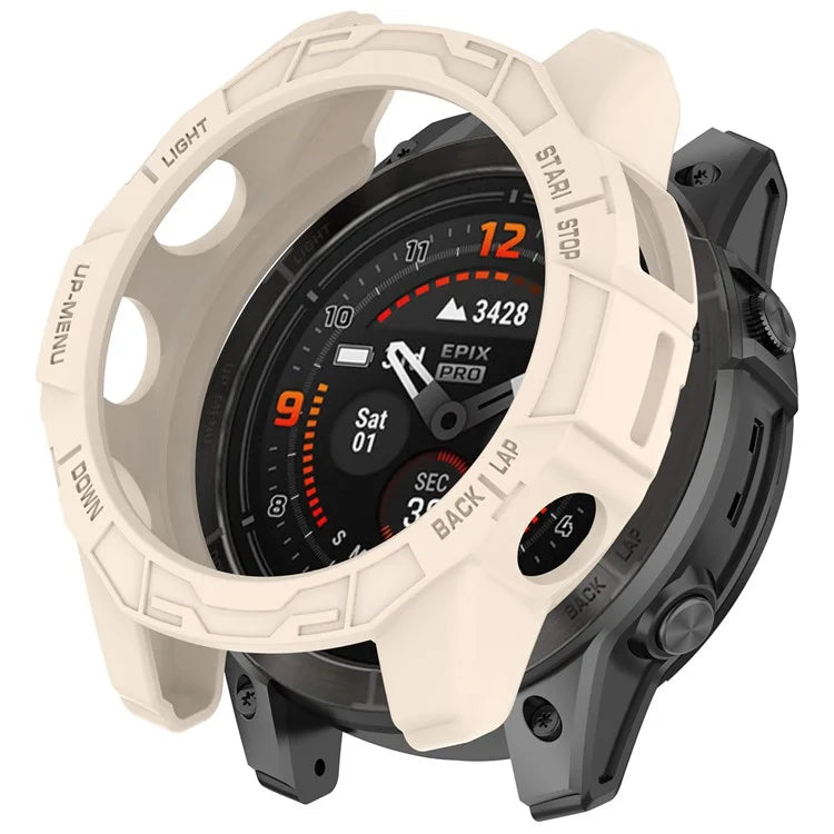 For Garmin Quatix 7 Pro Anti-collision TPU Smartwatch Case Hollow Protective Frame
