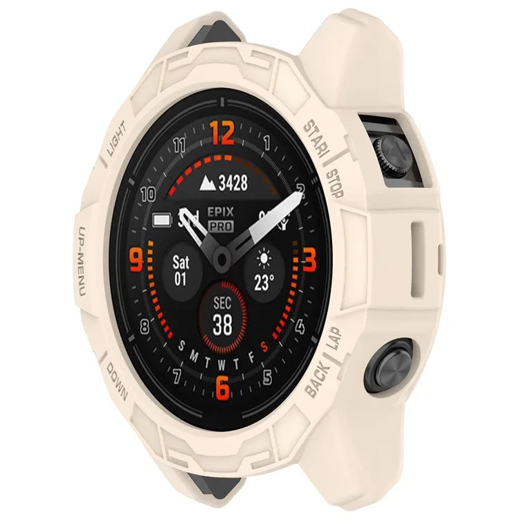 For Garmin Quatix 7 Pro Anti-collision TPU Smartwatch Case Hollow Protective Frame
