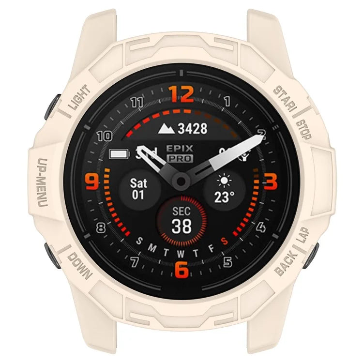 For Garmin Quatix 7 Pro Anti-collision TPU Smartwatch Case Hollow Protective Frame