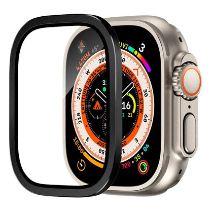 For Apple Watch Ultra 49mm / Ultra 2 49mm Case Aluminum Alloy Watch Cover with Tempered Glass Film