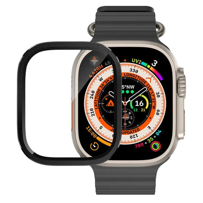 For Apple Watch Ultra 49mm / Ultra 2 49mm Case Aluminum Alloy Watch Cover with Tempered Glass Film
