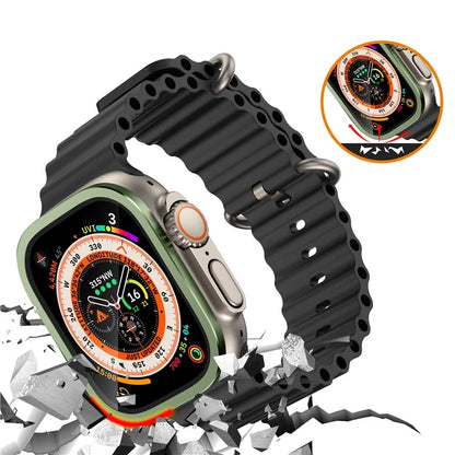For Apple Watch Ultra 49mm / Ultra 2 49mm Case Aluminum Alloy Watch Cover with Tempered Glass Film