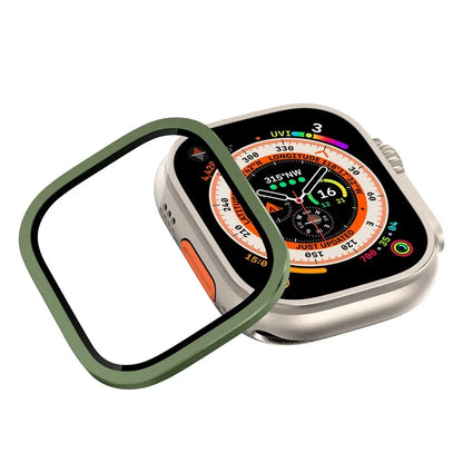 For Apple Watch Ultra 49mm / Ultra 2 49mm Case Aluminum Alloy Watch Cover with Tempered Glass Film