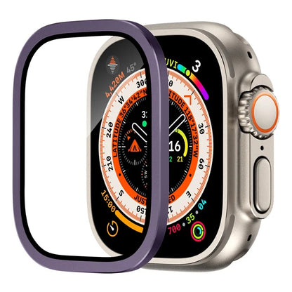 For Apple Watch Ultra 49mm / Ultra 2 49mm Case Aluminum Alloy Watch Cover with Tempered Glass Film