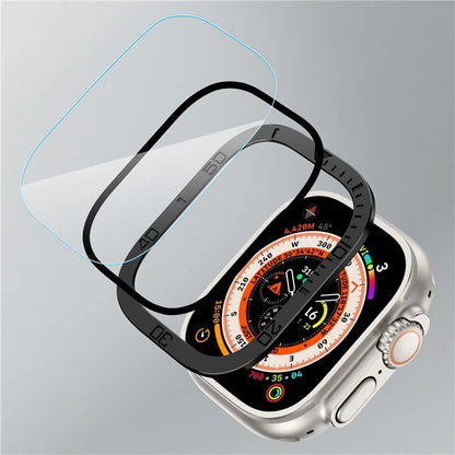 For Apple Watch Ultra 49mm / Ultra 2 49mm Watch Case Aluminum Alloy Cover with Tempered Glass Protector