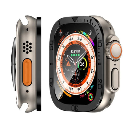 For Apple Watch Ultra 49mm / Ultra 2 49mm Watch Case Aluminum Alloy Cover with Tempered Glass Protector