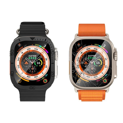 For Apple Watch Ultra 49mm / Ultra 2 49mm Watch Case Aluminum Alloy Cover with Tempered Glass Protector