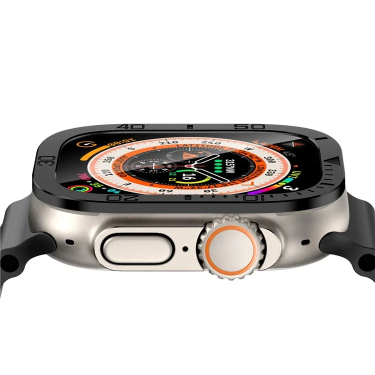 For Apple Watch Ultra 49mm / Ultra 2 49mm Watch Case Aluminum Alloy Cover with Tempered Glass Protector