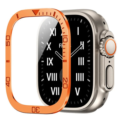 For Apple Watch Ultra 49mm / Ultra 2 49mm Watch Case Aluminum Alloy Cover with Tempered Glass Protector