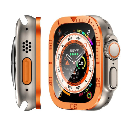 For Apple Watch Ultra 49mm / Ultra 2 49mm Watch Case Aluminum Alloy Cover with Tempered Glass Protector